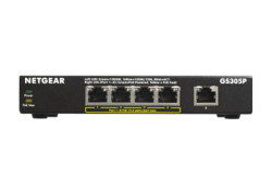 NETGEAR GS305Pv2 Unmanaged Gigabit Ethernet (10/100/1000) Power over Ethernet (PoE) Zwart