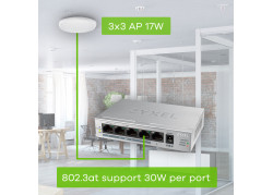 Zyxel GS1005HP Unmanaged Gigabit Ethernet (10/100/1000) Power over Ethernet (PoE) Zilver