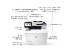 HP Color LaserJet Pro MFP M479fnw, Printen, kopiëren, scannen, fax, e-mail, Scannen naar e-mail/pdf; ADF voor 50 vel ongekruld