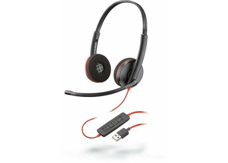 POLY Blackwire C3220 Headset Bedraad Hoofdband Kantoor/callcenter USB Type-A Zwart