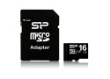 Silicon Power 16GB MicroSDHC Class10 UHS-1 incl. SD-adapter Zwart