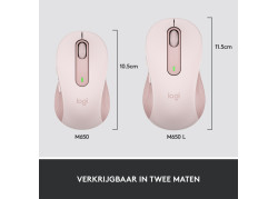 Logitech Signature M650 Draadloze Muis - Voor kleine tot middelgrote handen, 2 jaar batterijduur, stil klikken, aanpasbare zijkn