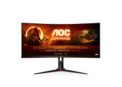 AOC G2 CU34G2X/BK computer monitor 86,4 cm (34") 3440 x 1440 Pixels Quad HD LED Zwart, Rood