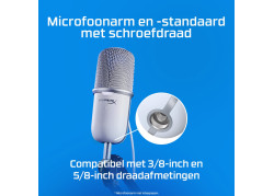 HyperX SoloCast - USB Microphone (White) Wit Microfoon voor spelcomputers