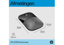 HP Z3700 Dual Wireless Mouse Zilver