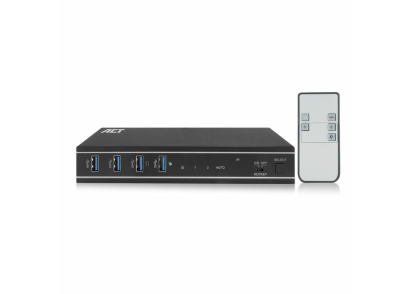 ACT 2-Poorts HDMI 4K@60Hz KVM switch, USB 3.2 Gen1 (USB 3.0)