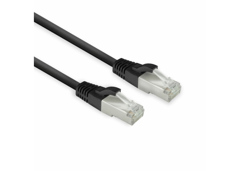 ACT Zwarte 2 meter LSZH U/FTP CAT8 datacenter slimline patchkabel snagless met RJ45-connectoren