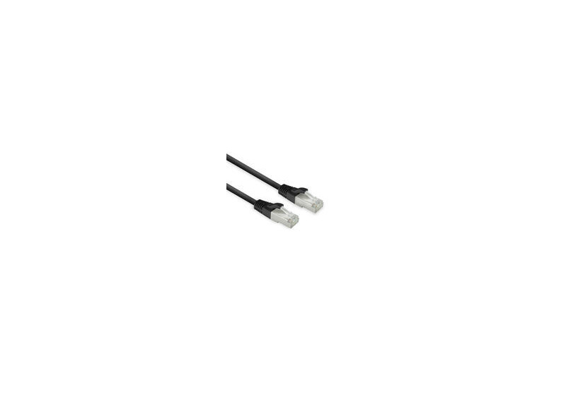 ACT Zwarte 0,25 meter LSZH U/FTP CAT8 datacenter slimline patchkabel snagless met RJ45-connectoren