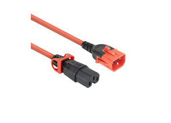 ACT Netsnoer C14 IEC Lock+ Dual Locking - C15 IEC Lock+ rood 1 m, PC3869