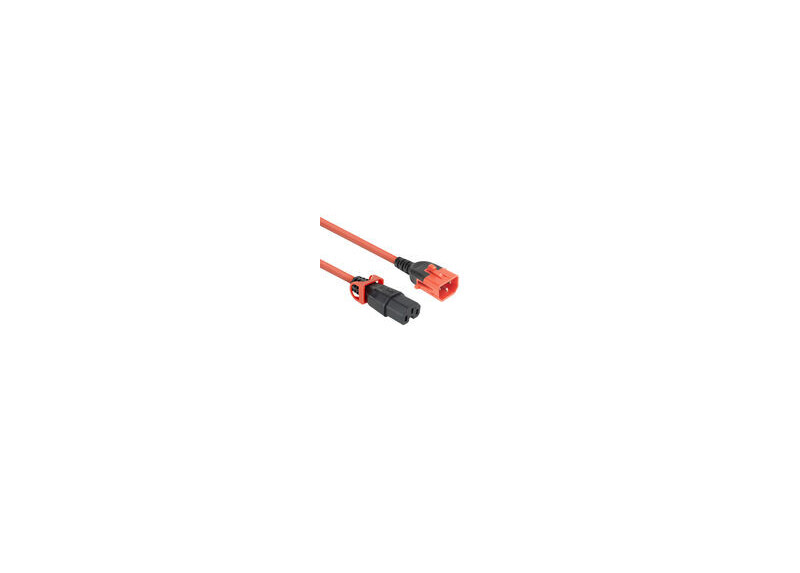 ACT Netsnoer C14 IEC Lock+ Dual Locking - C15 IEC Lock+ rood 1 m, PC3869