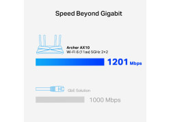 TP-LINK Archer AX10 draadloze router Gigabit Ethernet Dual-band (2.4 GHz / 5 GHz) Zwart