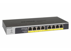 NETGEAR GS108LP Unmanaged Gigabit Ethernet (10/100/1000) Power over Ethernet (PoE) 1U Zwart, Grijs