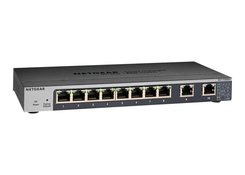 Netgear GS110EMX Managed L2 10G Ethernet (100/1000/10000) Zwart