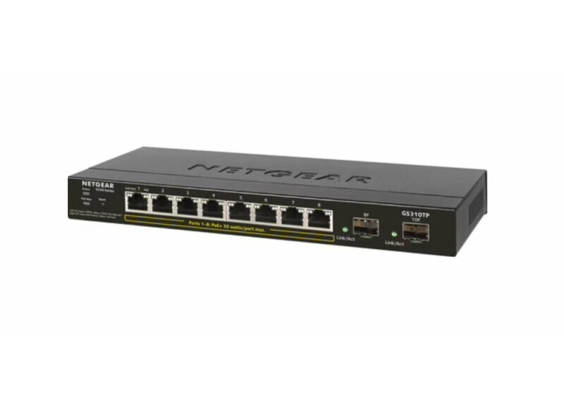 NETGEAR GS310TP Managed L2 Gigabit Ethernet (10/100/1000) Power over Ethernet (PoE) Zwart