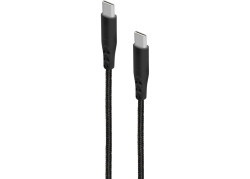 Mobiparts USB-C naar USB-C gevlochten kabel 2A 1m zwart