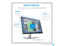 HP E-Series E24q G4 60,5 cm (23.8") 2560 x 1440 Pixels Quad HD Zwart, Zilver