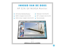 HP E-Series E24i G4 61 cm (24") 1920 x 1200 Pixels WUXGA Zwart, Zilver