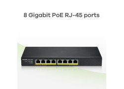 Zyxel GS1915-8EP Managed L2 Gigabit Ethernet (10/100/1000) Power over Ethernet (PoE) Zwart