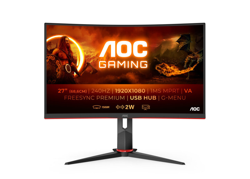 AOC G2 C27G2ZU/BK computer monitor 68,6 cm (27") 1920 x 1080 Pixels Full HD LED Zwart, Rood