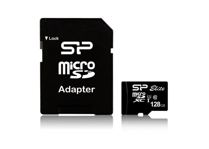 Silicon Power 128GB Elite MicroSDXC Class10 UHS-1 tot 85Mb/s incl. SD-adapter Zwart