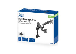 ACT Monitorarm office solid pro, mechanische veer, 2 monitoren