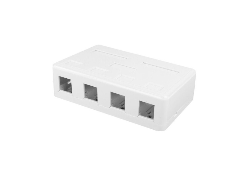 ACT Unloaded surface keystone mount box voor 4 keystone jacks