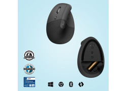 Logitech Lift muis Linkshandig RF-draadloos + Bluetooth Optisch 4000 DPI