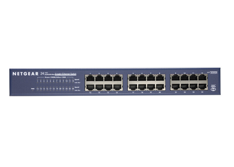 NETGEAR ProSAFE Unmanaged Switch - JGS524 - 24 Gigabit Ethernet poorten 10/100/1000 Mbps