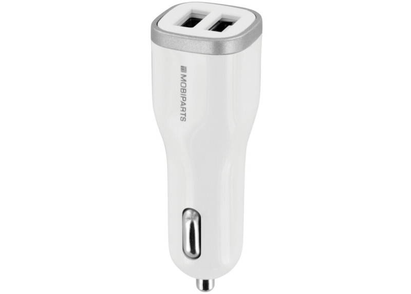 Mobiparts Car Charger Dual USB 4.8A White