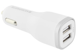 Mobiparts Car Charger Dual USB 4.8A White