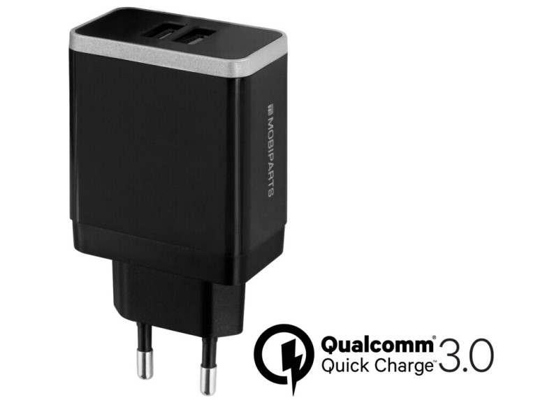 Mobiparts Quick Charge Wall Charger Dual USB 4.6A Black