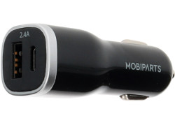 Mobiparts Car Charger Dual USB-A en USB-C 2.4A Black