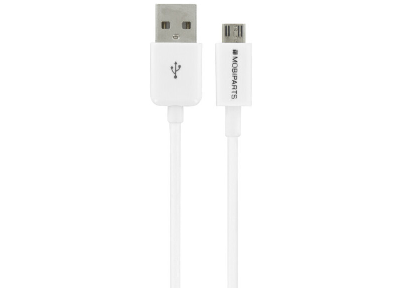 Mobiparts Micro USB naar USB Kabel 2.4A 3m Wit (Bulk)