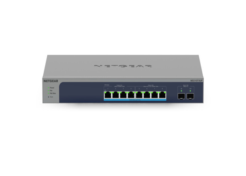 Netgear MS510TXUP netwerk-switch Managed L2/L3/L4 10G Ethernet (100/1000/10000) Power over Ethernet (PoE) Grijs, Blauw