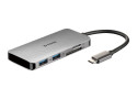 D-Link DUB-M610 notebook dock & poortreplicator Bedraad USB 3.2 Gen 1 (3.1 Gen 1) Type-C Aluminium, Zwart