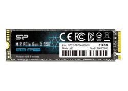 Silicon Power A60 512GB NVMe SSD M.2 - 2200MB/s