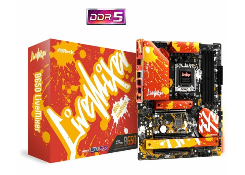 Asrock B650 LiveMixer | Socket AM5 | AMD B650 | 4xDDR5 | ATX | Moederbord