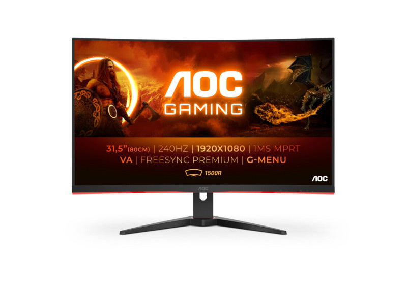 AOC G2 C32G2ZE/BK computer monitor 80 cm (31.5") 1920 x 1080 Pixels Full HD LED Zwart, Rood