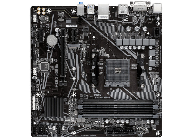 Gigabyte A520M DS3H (rev. 1.x) | Socket AM4 | AMD A520 | 4xDDR4 | Micro-ATX | Moederbord