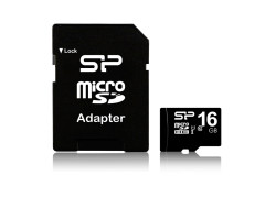 Silicon Power 16GB MicroSDHC Class10 UHS-1 incl. SD-adapter Zwart