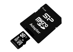 Silicon Power 16GB MicroSDHC Class10 UHS-1 incl. SD-adapter Zwart