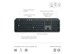 Logitech MX Keys S toetsenbord RF-draadloos + Bluetooth QWERTY US International Grafiet