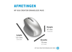 HP Silver 930 Bluetooth muis - Zilver