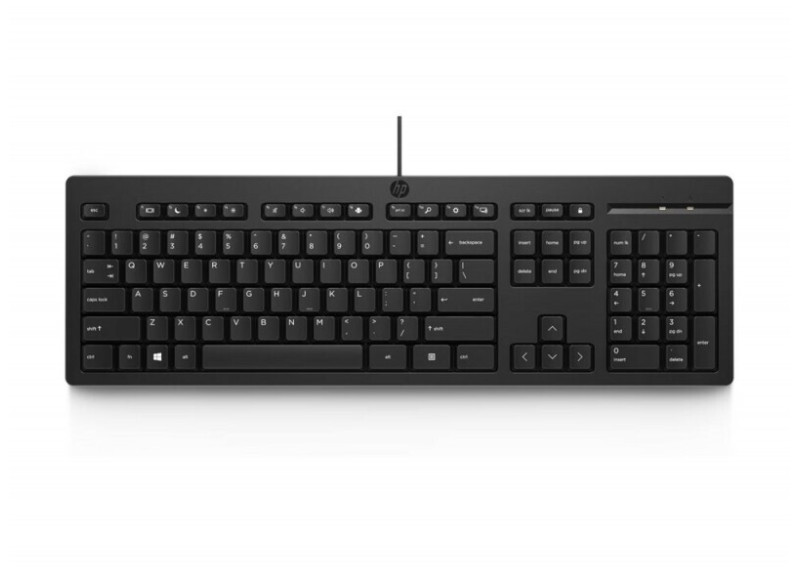 HP 125 Wired USB Keyboard QWERTY US International Zwart