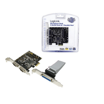 PCIExpress card Parallel (1xe) / Serieel (2xe) LogiLink